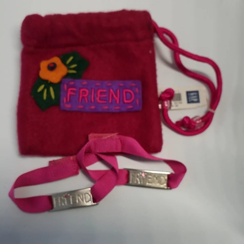 GAPKIDS BRACELETS 2 New NWT Frienship BAG dark Mulberry Pink FRIEND